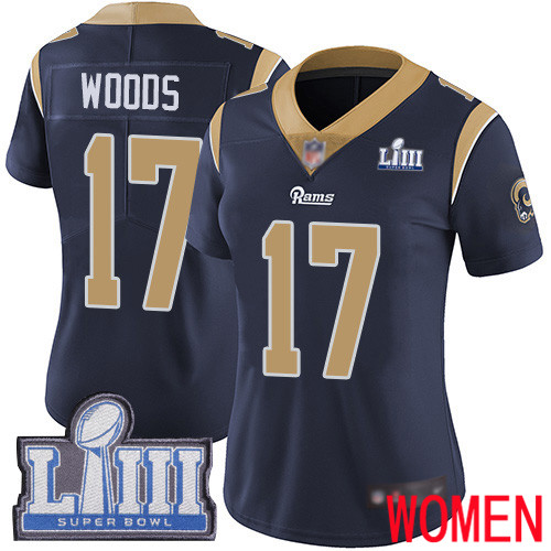 Los Angeles Rams Limited Navy Blue Women Robert Woods Home Jersey NFL Football 17 Super Bowl LIII Bound Vapor Untouchable